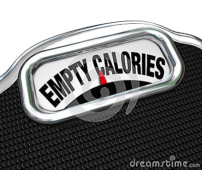 Empty Calories Word Scale Nutritional Vs Fast Food Eating Stock Photo