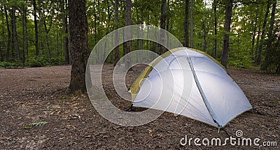Empty camping area at sundown Stock Photo