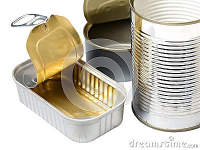 Empty cans Stock Photo