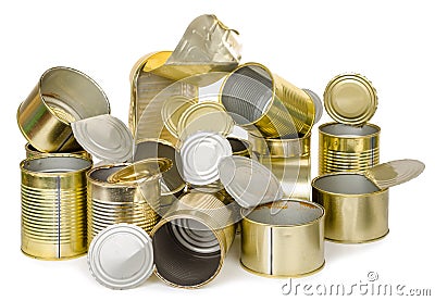 Empty cans Stock Photo