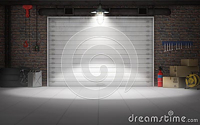 Empty car repair garage background Stock Photo