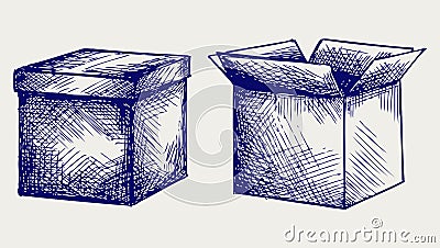 Empty, cardboard box Vector Illustration