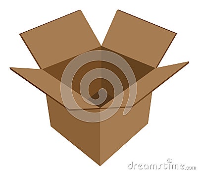 Empty cardboard box Vector Illustration