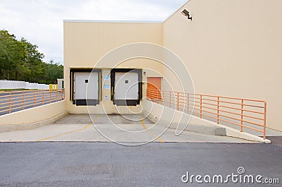 Empty cargo loading bay dock Stock Photo