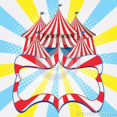 Empty Carnival Circus Banner Vector Illustration