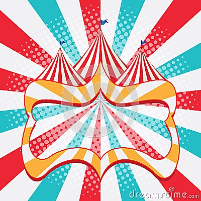 Empty Carnival Circus Banner Vector Illustration