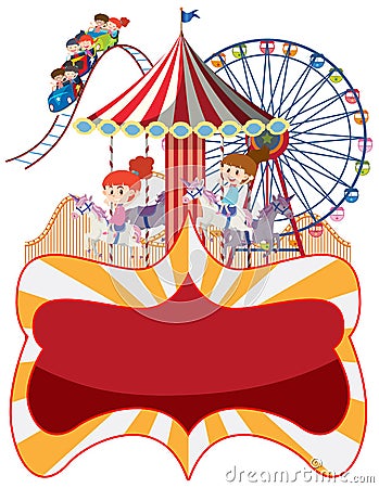 Empty Carnival Circus Banner Vector Illustration