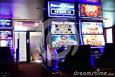 Empty casino gambling machines Editorial Stock Photo