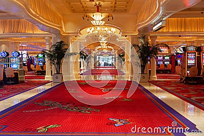 Empty Casino Lobby with Slot Machines Las Vegas Editorial Stock Photo
