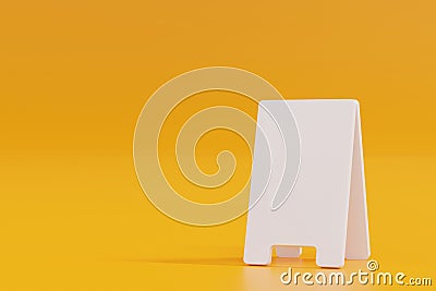 Empty caution Floor Sign on the floor, 3D rendering Stock Photo