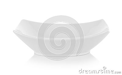 Empty ceramic serving dish for food on white background Stock Photo