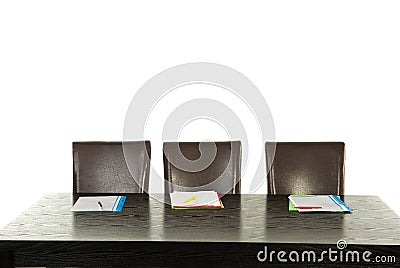 Empty chairs and table Stock Photo