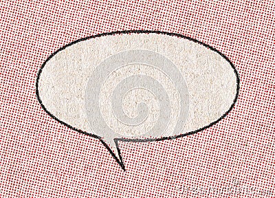 Empty chat bubble on a background pattern of red printing dots from a real vintage comic book Stock Photo