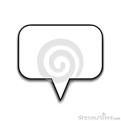 Empty chat bubble icon with shadow, empty speech bubble, empty talk sign, thought sign Vector Illustration