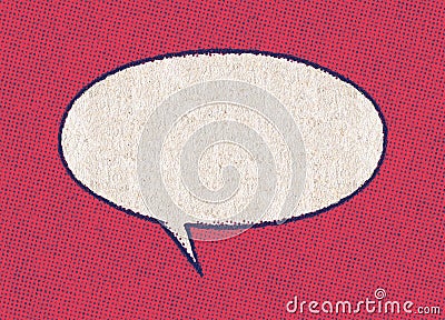 Empty chat bubble on a pattern of printing dots from a real vintage comic book page Stock Photo