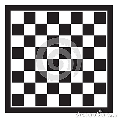 Empty Chess Board Top View Vector Illustration. Chessboard Black And White Tile Vector Illustration