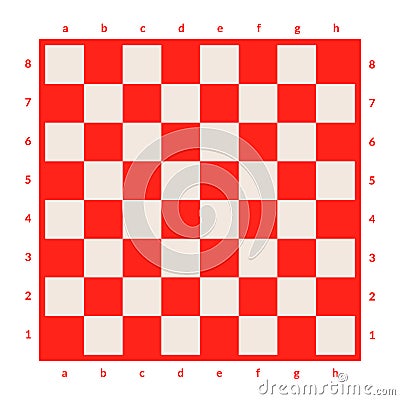 Empty chessboard isolated. Board for chess or checkers game. Strategy game concept. Checkerboard background. Vector Illustration