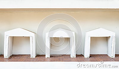 Empty Christian Small White Cemetery for Place Photo of Dead People Stock Photo