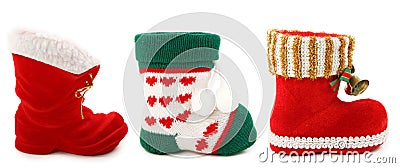 Empty christmas boots Stock Photo