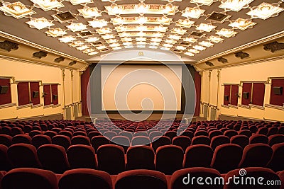 Empty cinema auditorium Stock Photo