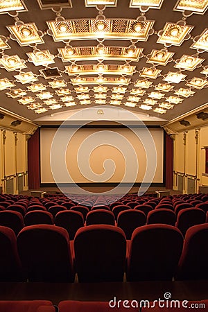 Empty cinema auditorium Stock Photo