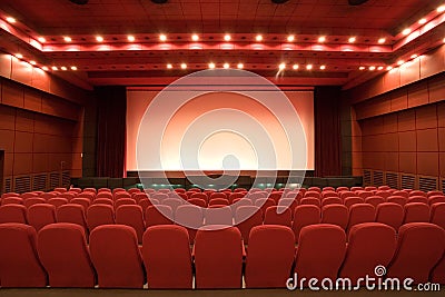 Empty cinema auditorium Stock Photo