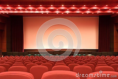 Empty cinema auditorium Stock Photo