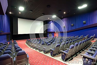 Empty cinema auditorium Stock Photo