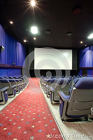 Empty cinema auditorium Stock Photo