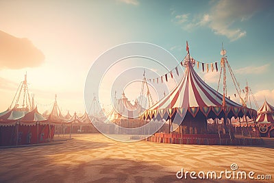 Empty circus tent. Generate Ai Stock Photo