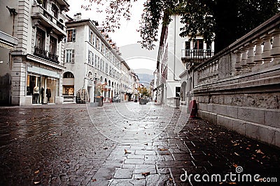 Empty city street Stock Photo