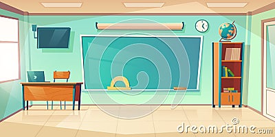 Empty classroom interior, school or college class Vector Illustration