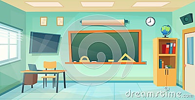 Empty classroom. School Education background. Vector Illustration