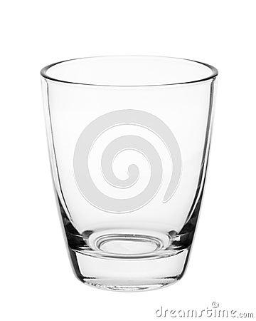 Empty clean drinking glass cup isolated on white background. With clipping path Stock Photo