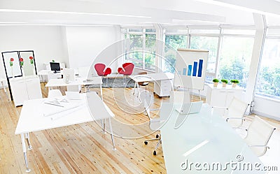 Empty Clean Office and a Board Room Stock Photo