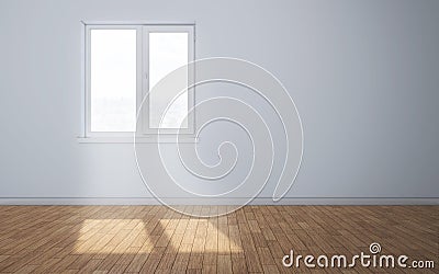 Empty clean room with light coming through window Stock Photo