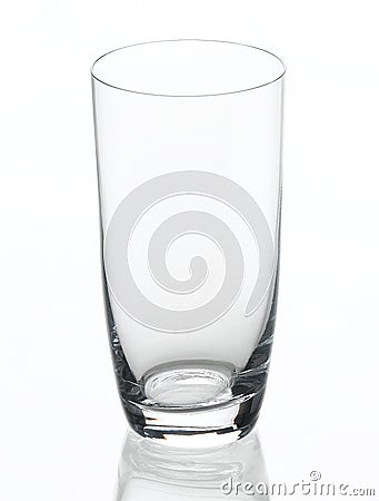 Empty clear glass isolated on white Stock Photo