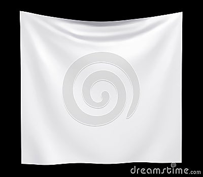 Empty cloth banner with folds Stock Photo