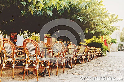 Empty coffee terrace Stock Photo