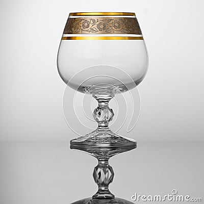 Empty cognac glass Stock Photo