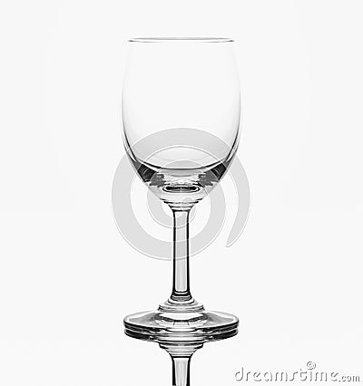 Empty cognac glass on white ground Stock Photo