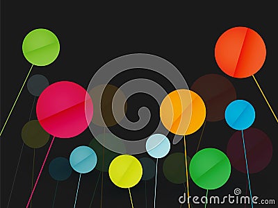 Empty colorful signs on a stick Vector Illustration