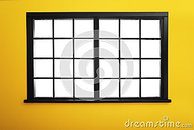 Empty colorful wall with window Stock Photo