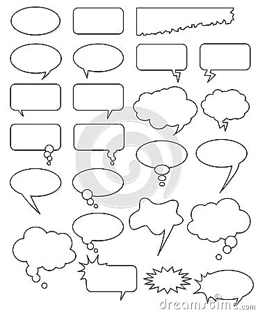 Bubble speech bubbles thought text cartoon set talk cloud message vector comic design dialog empty blank white clouds talking chat Vector Illustration