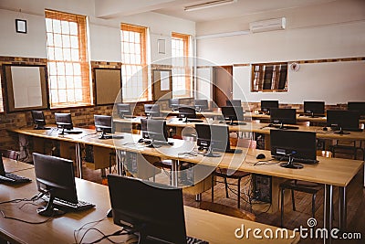 Empty computer room Stock Photo