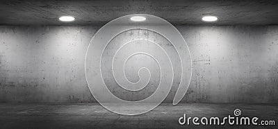 Empty Concrete Wall Showroom Modern Garage Interior with Floor Stock Photo