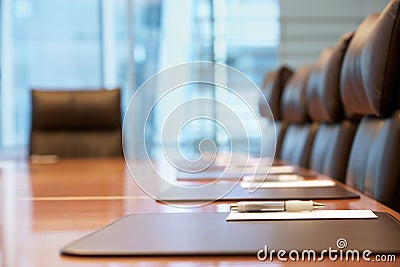 Empty Conference Room Before Meeting Stock Photo