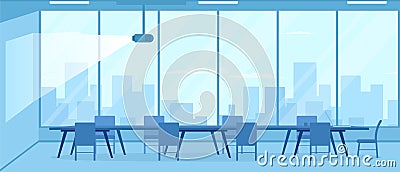 Empty conference room with projector Vector Illustration