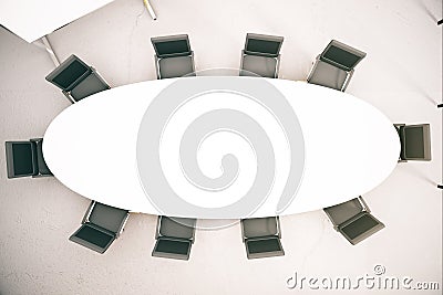 Empty conference table Stock Photo