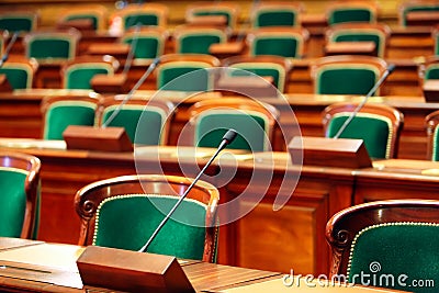 Empty congress hall Stock Photo